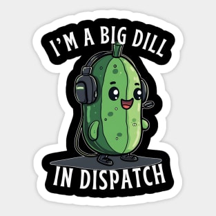 Funny Dispatcher Pun Gift for 911 Thin Gold Line First Responder Telecommunicators Sticker